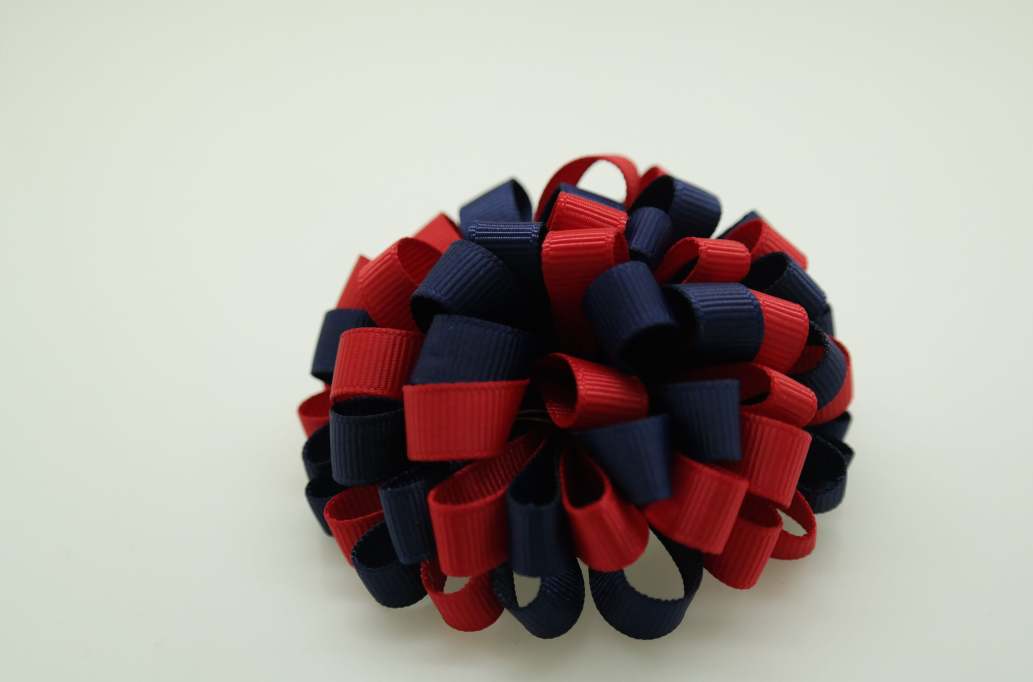 Small bowtique hair Bow with colors  Red, Navy Blue